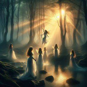 Vile, kao zaštitnice prirode i ljudi, simbolizuju duboku povezanost bunjevačkih žena sa prirodnim svetom koji ih okružuje.Generisano sa veštačkom inteligencijom:Sandra Iršević